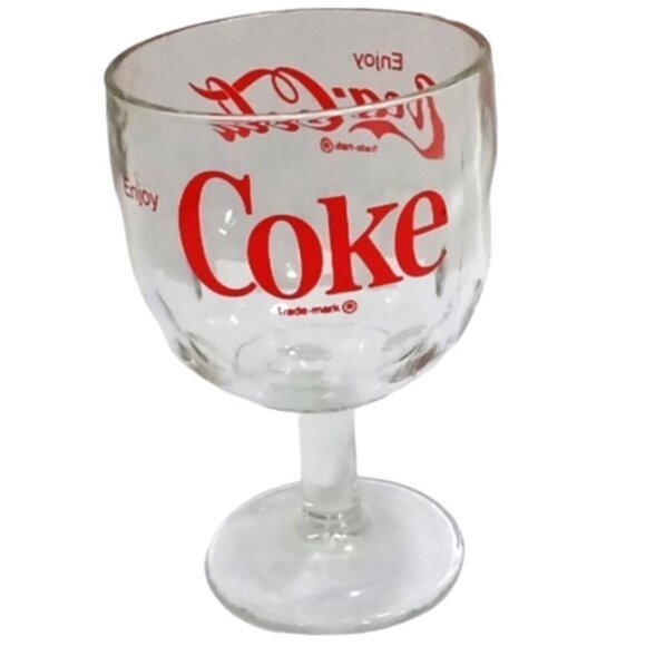 Vintage Coca-Cola Advertising Stemmed Goblet "Enjoy Coke" 12 fl. oz. - Picture 2 of 6